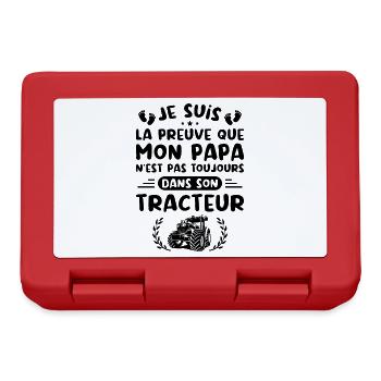Je Suis La Preuve Que Mon Papa N'est Pas, Tracteur - Boîte à goûter - rouge - Devant