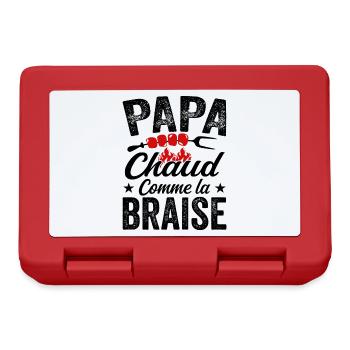 Papa Chaud Comme La Braise, Cadeau Humour Barbecue - Boîte à goûter - rouge - Devant