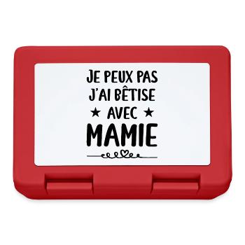 Je Peux Pas J'ai Bêtise Avec Mamie - Boîte à goûter - rouge - Devant