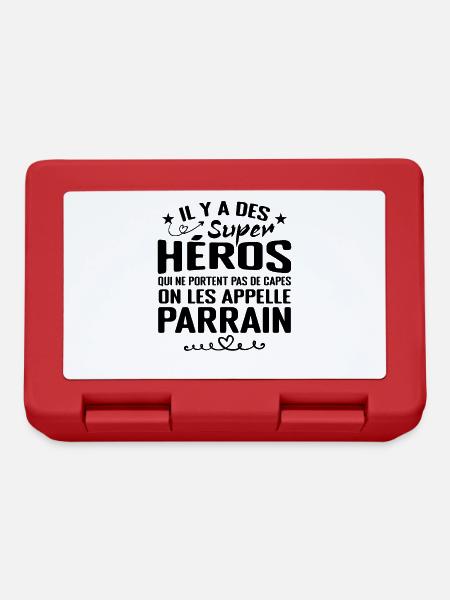 Parrain Super Héros Cadeau Humour Parrain - Boîte à goûter - rouge