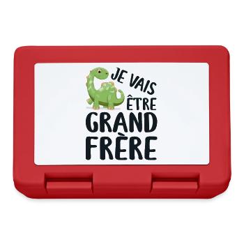 Je Vais être grand frère, Cadeau Grand Frère - Boîte à goûter - rouge - Devant