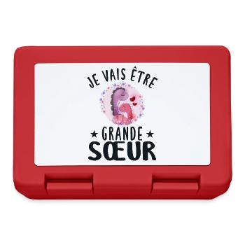 Grande-Soeur Humour Annonce Grossesse - Boîte à goûter - rouge - Devant