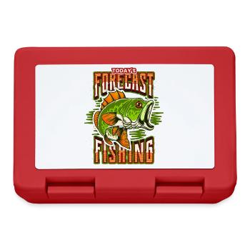 Retro Vintage Fisch, Fischen, Angeln Angler Spruch - Brotdose - Rot - Vorne