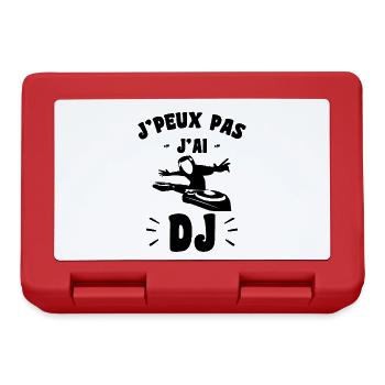 Je Peux Pas J'ai Dj - Cadeau Humour Mix - Boîte à goûter - rouge - Devant