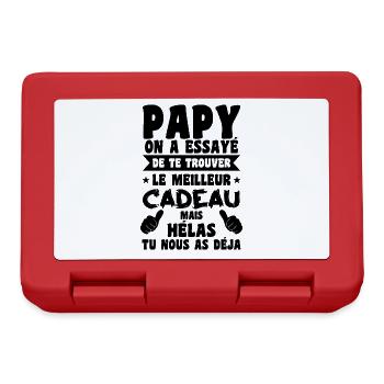 Cadeau Grand Père Papy Personnalisé Anniversaire - Boîte à goûter - rouge - Devant