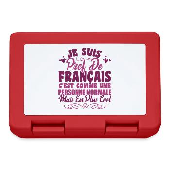 Je Suis Prof De Français Cadeau Prof - Boîte à goûter - rouge - Devant