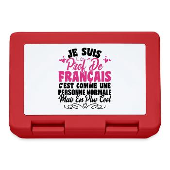 Je Suis Prof De Français Cadeau Prof - Boîte à goûter - rouge - Devant
