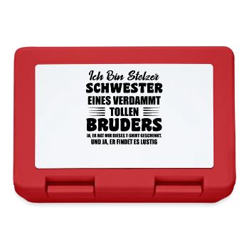 Ich Bin Stolze Schwester Eines Verdammt Tollen - Brotdose - Rot - Vorne