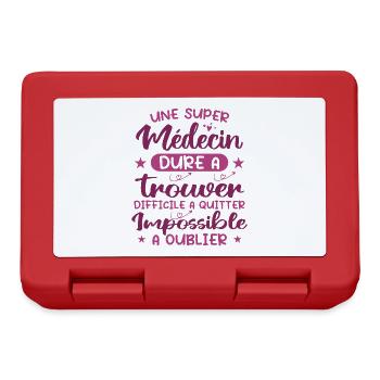 Une Super Médecin - Fête Des Mères - Boîte à goûter - rouge - Devant