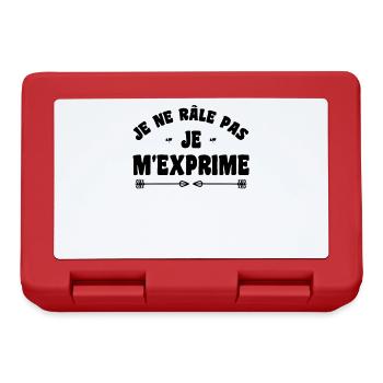 Je ne râle pas je m'exprime humour râleur râleuse - Boîte à goûter - rouge - Devant