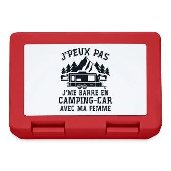 J'peux Pas J'me Barre En Camping Car Avec Ma Femme - Boîte à goûter - rouge - Devant