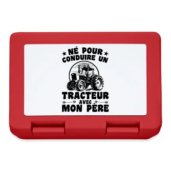 Né Pour Conduire Un Tracteur Avec Mon Père - Boîte à goûter - rouge - Devant