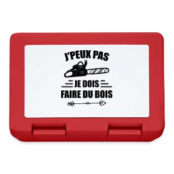 J'peux Pas Je Dois Faire Du Bois - Boîte à goûter - rouge - Devant