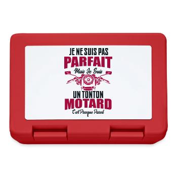 Pas Parfait Mais Je Suis Un Tonton Motard Cadeau - Boîte à goûter - rouge - Devant