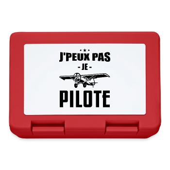 J'peux Pas Je Pilote - Cadeau Rétro Avion - Boîte à goûter - rouge - Devant