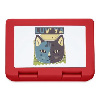 Valentine's Day Cat, Cat Head, Declaration of Love - Lunchbox - red - Front