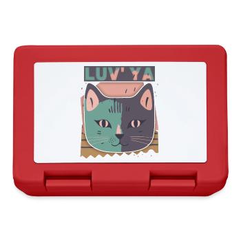 Cat Head, Valentine's Day Cat, Declaration of Love - Lunchbox - red - Front