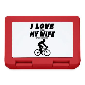 I Love It When My Wife Lets Me Go Mountain Biking - Boîte à goûter - rouge - Devant