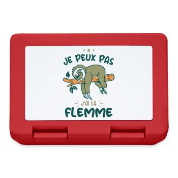 Je Peux Pas J'ai La Flemme Cadeau Drôle - Boîte à goûter - rouge - Devant