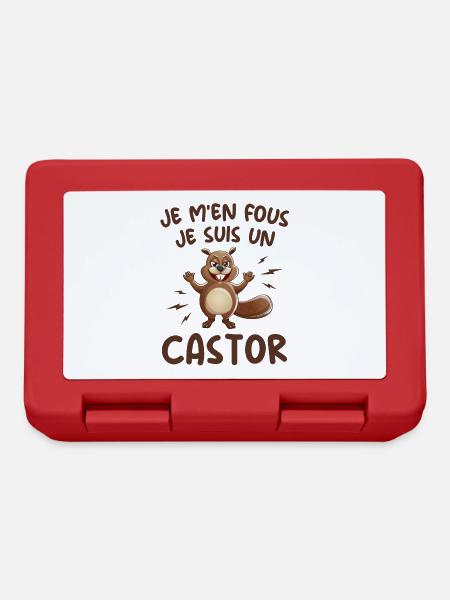 Je M'en Fous Je Suis Un Castor - Castor Doux - Boîte à goûter - rouge
