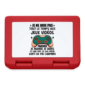 Accro Aux Jeux Vidéo Idée Cadeau Pour Ado Gamer - Boîte à goûter - rouge - Devant