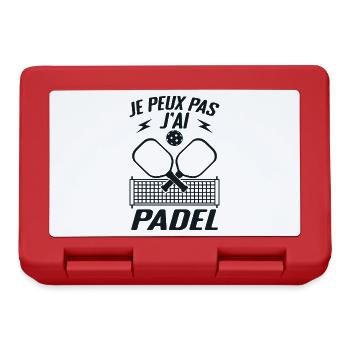 Je Peux Pas J'ai Padel - Cadeau Padeliste - Boîte à goûter - rouge - Devant