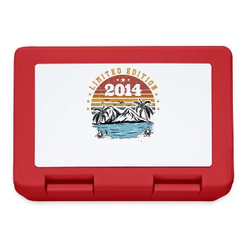 2014 Retro Vintage Jubiläumsgeschenk Geboren im Jahr 2014 - Brotdose - Rot - Vorne