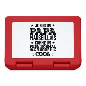 Papa Marseillais Humour - Cadeau Anniversaire Papa - Boîte à goûter - rouge - Devant