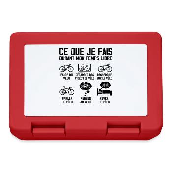 Ce Que Je Fais Durant Mon Temps Libre Cadeau Vélo - Boîte à goûter - rouge - Devant