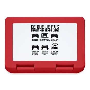 Mon Temps Libre de Gamer - Passion des Jeux Vidéos - Boîte à goûter - rouge - Devant