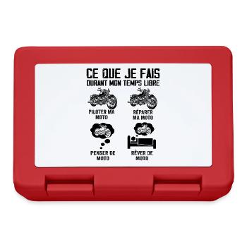 Ce que je fais durant mon temps libre Moto - Boîte à goûter - rouge - Devant