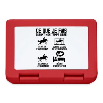 équitation - Cheval Femme - Cadeau équitation - Boîte à goûter - rouge - Devant