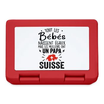 Bébés égaux meilleurs ont un papa Suisse - Boîte à goûter - rouge - Devant