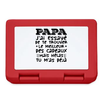 Papa J'ai Essayé De Te Trouver Le Meilleur Cadeau - Boîte à goûter - rouge - Devant