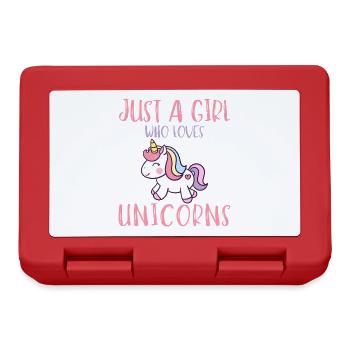 Just A Girl Who Loves Unicorns - Lunchbox - red - Front