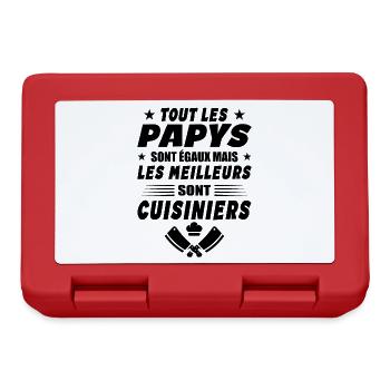 Les Papys Sont égaux Les Meilleurs Sont Cuisiniers - Boîte à goûter - rouge - Devant