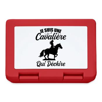 Je Suis Une Cavalière Qui Déchire Chevaux Cadeau - Boîte à goûter - rouge - Devant