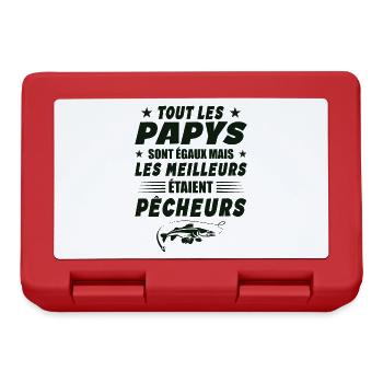 Les Meilleurs Papy Etaient Pêcheurs Cadeau pêcheur - Boîte à goûter - rouge - Devant