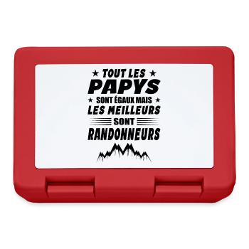 Les Papy Sont égaux les Meilleurs Sont Randonneurs - Boîte à goûter - rouge - Devant
