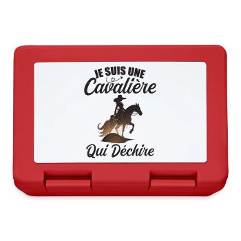 Je Suis Une Cavalière Qui Déchire Chevaux Cadeau - Boîte à goûter - rouge - Devant
