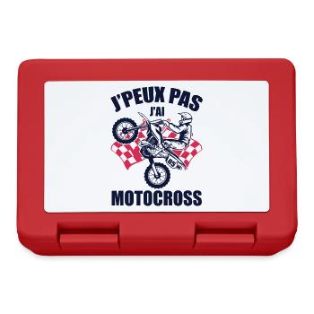 Je Peux Pas J'ai Motocross Cadeau Motard Moto - Boîte à goûter - rouge - Devant