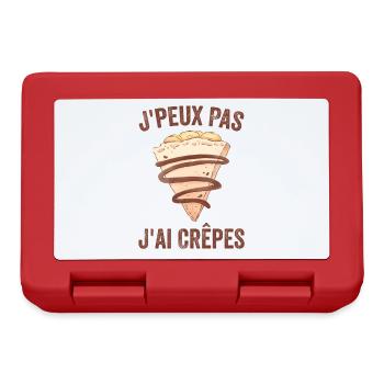 J'peux Pas J'ai Crêpes Cadeau Humour Drole - Boîte à goûter - rouge - Devant