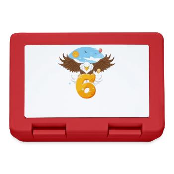 Bald eagle design for sixth birthday - Lunchbox - red - Front