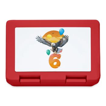 Bald eagle design for sixth birthday - Lunchbox - red - Front
