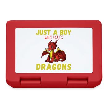 Just A Boy Who Loves Dragons - Lunchbox - red - Front