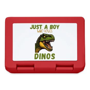 Just A Boy Who Loves Dinos - Lunchbox - red - Front