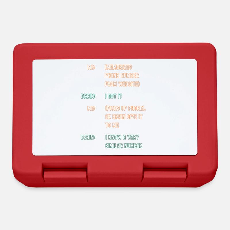 Bad Memory forget phone numbers - Lunchbox - red