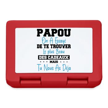 Papou Cadeau Humour Papa Fête des Pères - Boîte à goûter - rouge - Devant