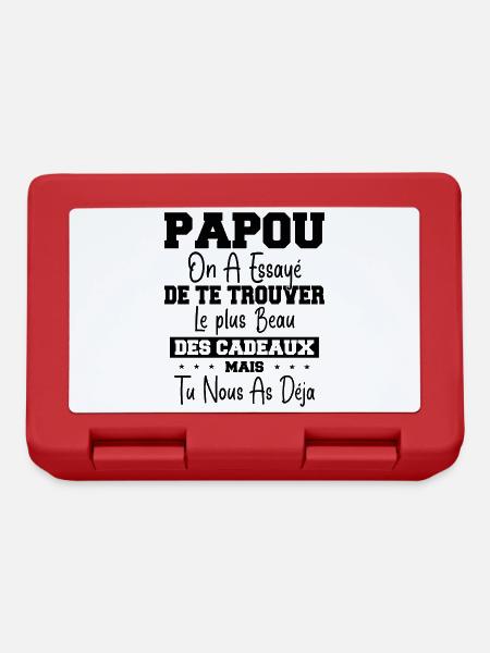 Papou Cadeau Humour Papa Fête des Pères - Boîte à goûter - rouge