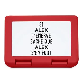 Si t'énerve sache que Alex - Boîte à goûter - rouge - Devant
